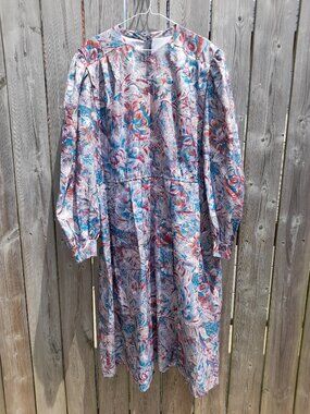 Vintage Mennonite Cape Dress Plus Size 3X 52" Bust Long Sleeves Grandma